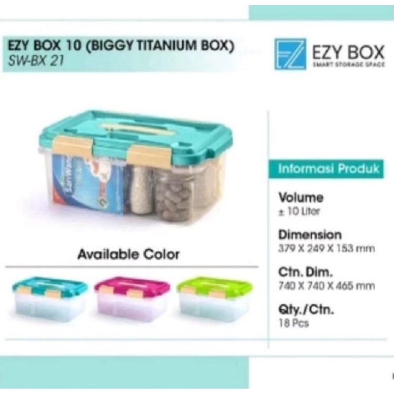 Box Container 10 Liter Merk Biggy Ezy Kotak Kontainer Box Plastik 10lt