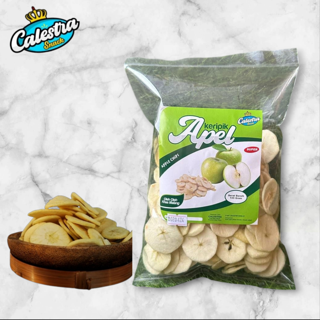 

Keripik Apel Super Calestra Snack 250GR - Camilan Segar, Renyah, dan Manis Alami