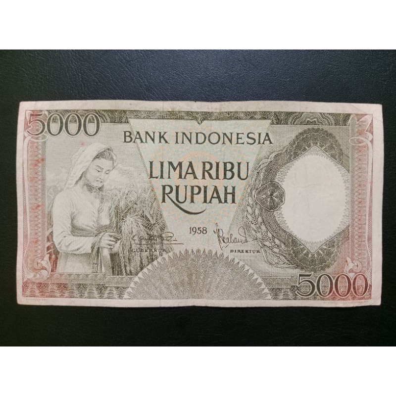 Uang Kuno 5000 Rupiah Seri Pekerja Tahun 1958 (Bekas)