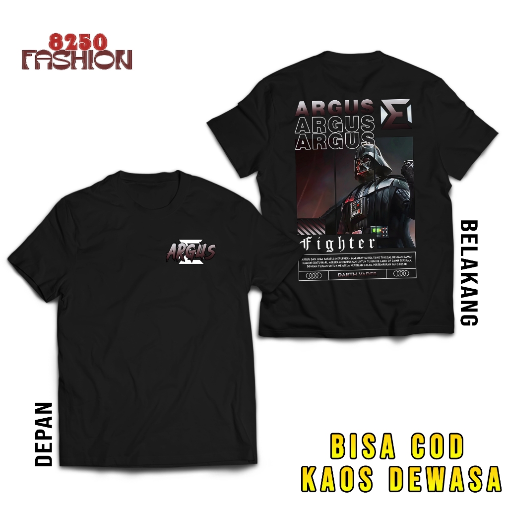 KAOS MOBILE LEGEND ARGUS STAR WARS DARTH VADER - KAOS ARGUS FIGHTERS - KAOS ML VIRAL - T-SHIRT PRIA 