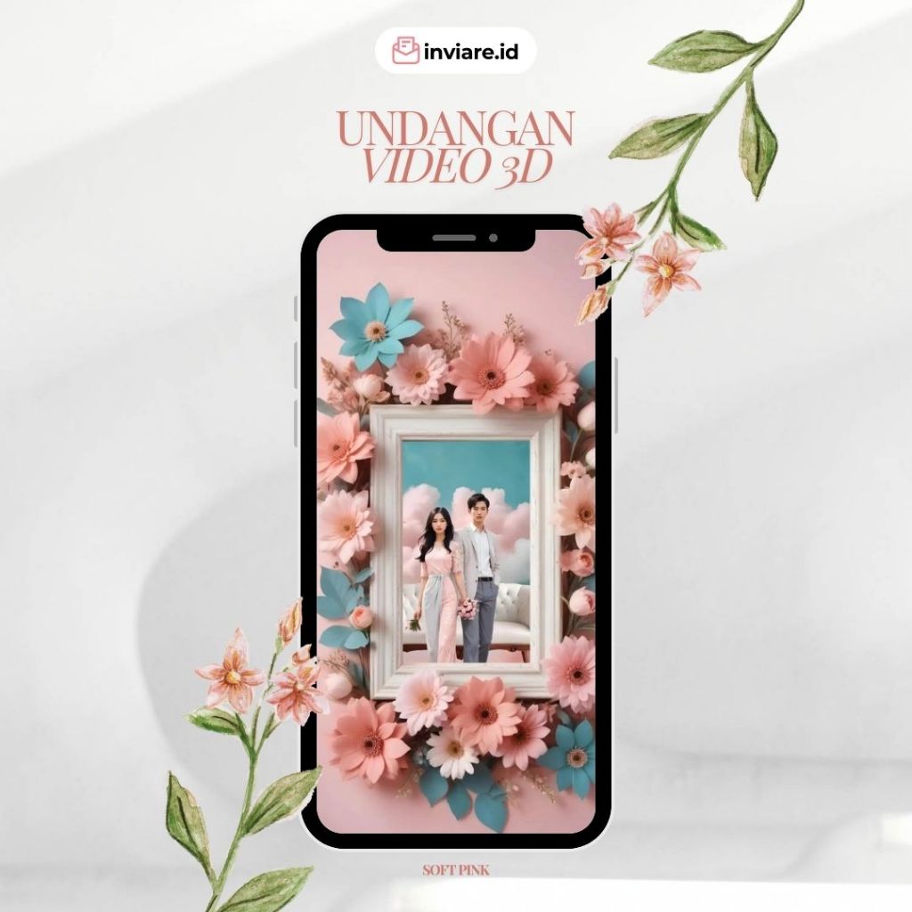 UNDANGAN PERNIKAHAN VIDEO 3D - SOFT PINK