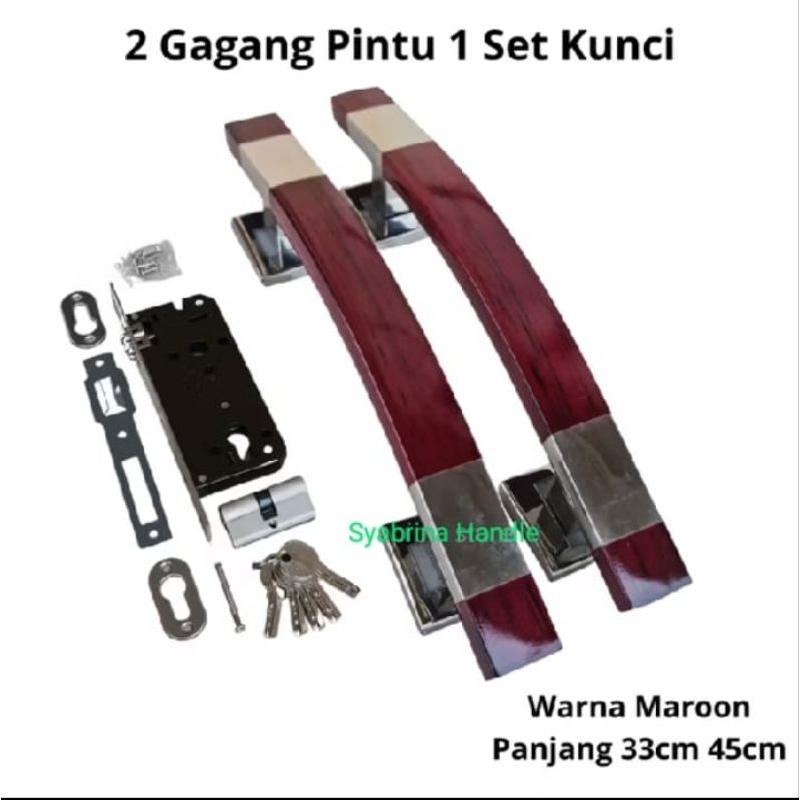 tarikan pintu 2 pcs dan 1 set kunci lengkap pegangan pintu rumah minimalis gagang pintu satu daun mo