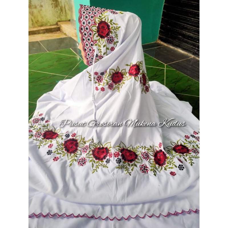 MUKENA TERUSAN BORDIR KOMPUTER ASLI KUDUS BAHAN KATUN