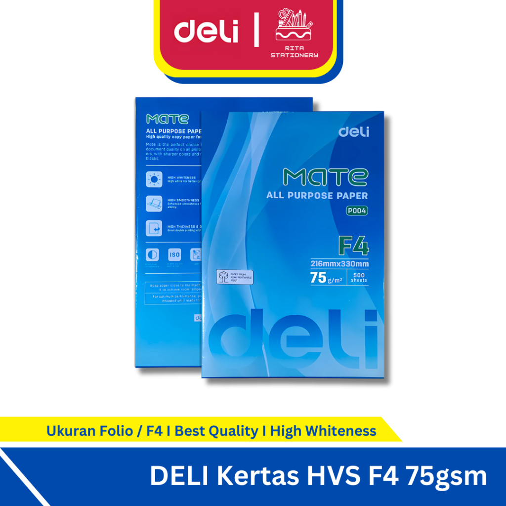 

Deli Kertas HVS F4 75gsm Folio - 1 rim