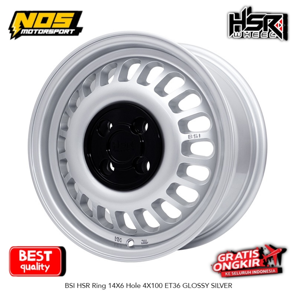 VELG MOBIL BRIO AGYA SIGRA R14 LEBAR 6 BAUT 4X100 ET36 HSR BSI RING 14 | VELG MODEL KALENG
