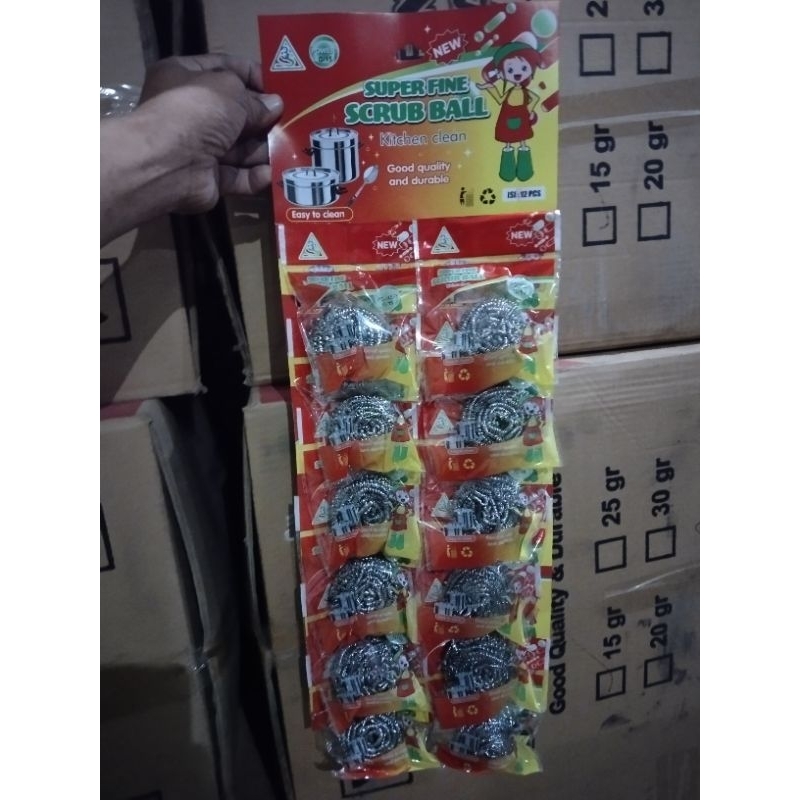 GOSOK PANCI KAWAT STENLIS SUPERFINE PERLEMBAR:12 PCS