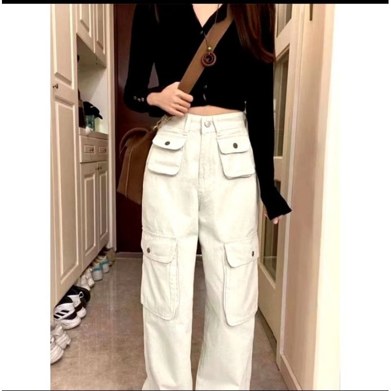 CELANA CARGO WARNA APRICOT