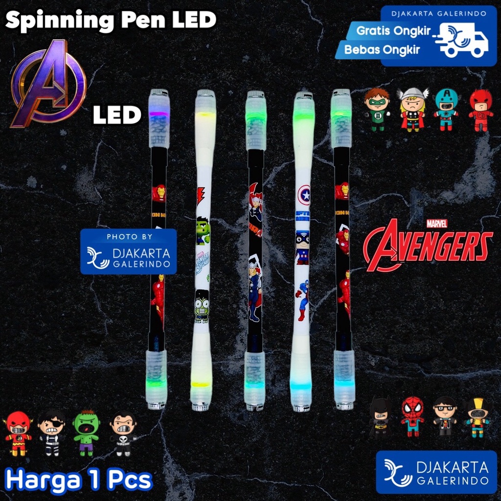 

Potongan 5 Item Spinning Pen Led Pulpen Spinner LED Viral Fidget Spinner Pen Anti Slip A119