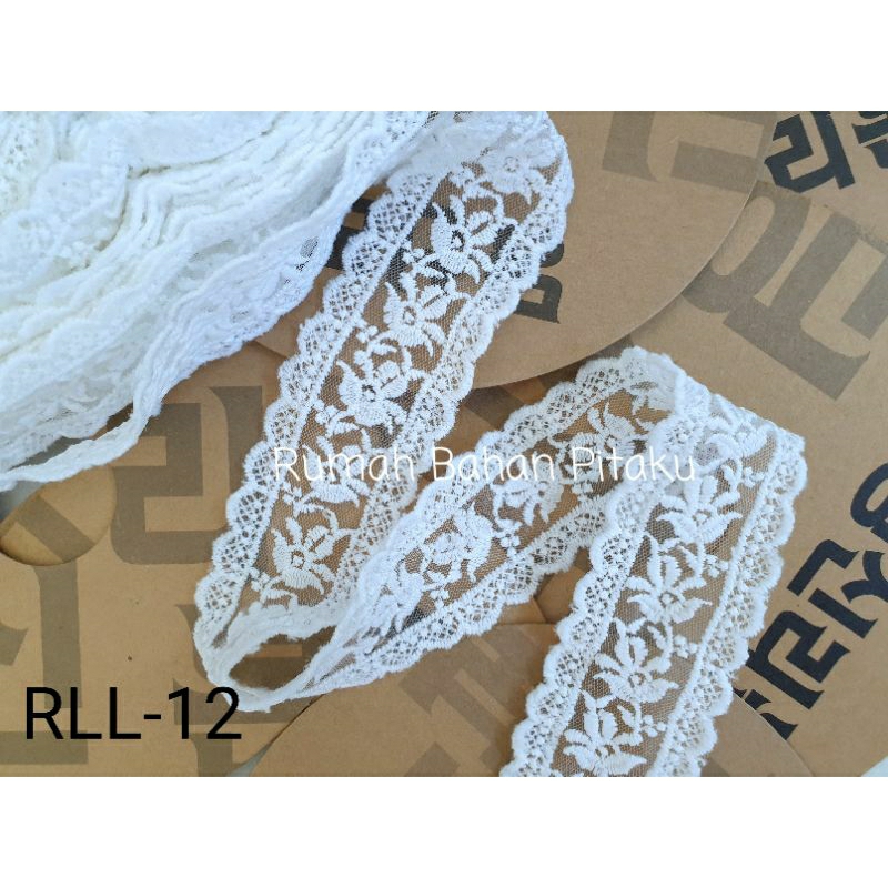Harga per-Yard ( = 90 CM), RENDA TILE BORDIR LEBAR -+4,5CM, (RLL-12)| RENDA MUKENA, RENDA BAHAN CRAF