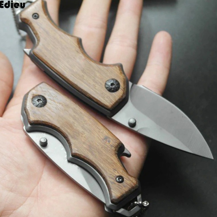Lebih Irit PISAU LIPAT SURVIVAL BUCK WOODEN EDIEU