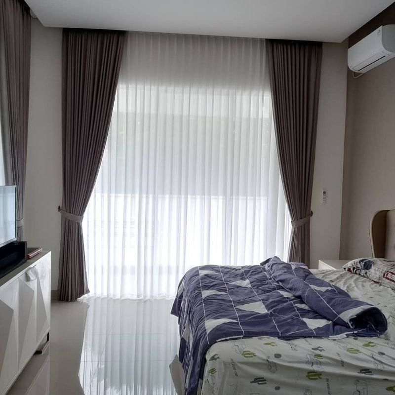 Gorden minimalis gordeng jendela kamar tidur blackout premium