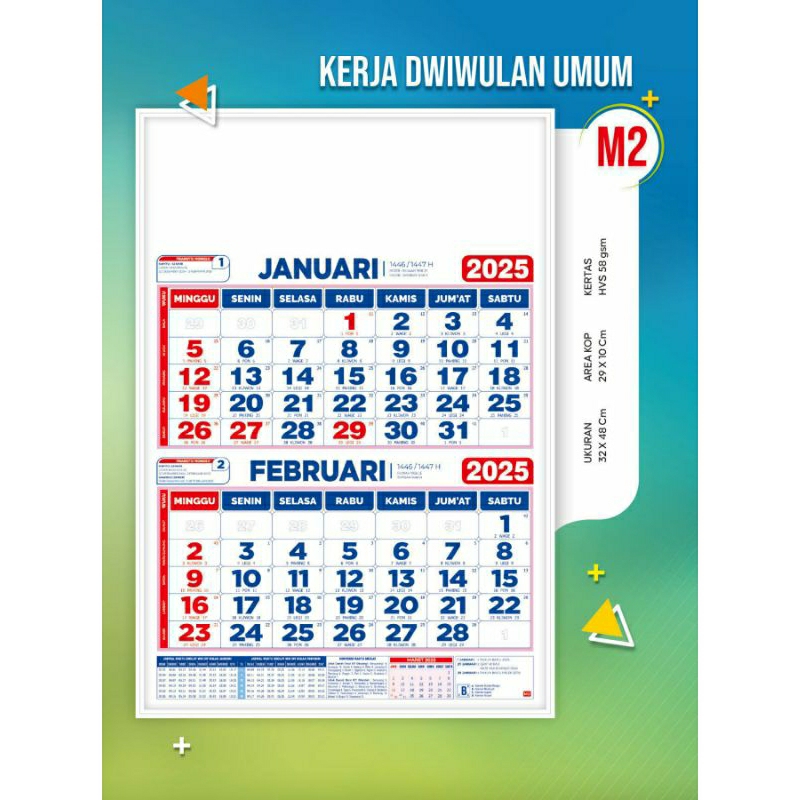 

KALENDER 2025 DWI WULAN UMUM (UKURAN 32 X 48 CM) ISI 6 LEMBAR BAHAN HVS 58 GSM
