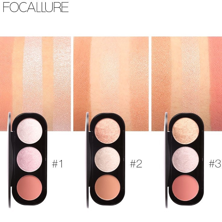Super Bintang  FOCALLURE FACE BLUSH  HIGHLIGHTER PALETTE