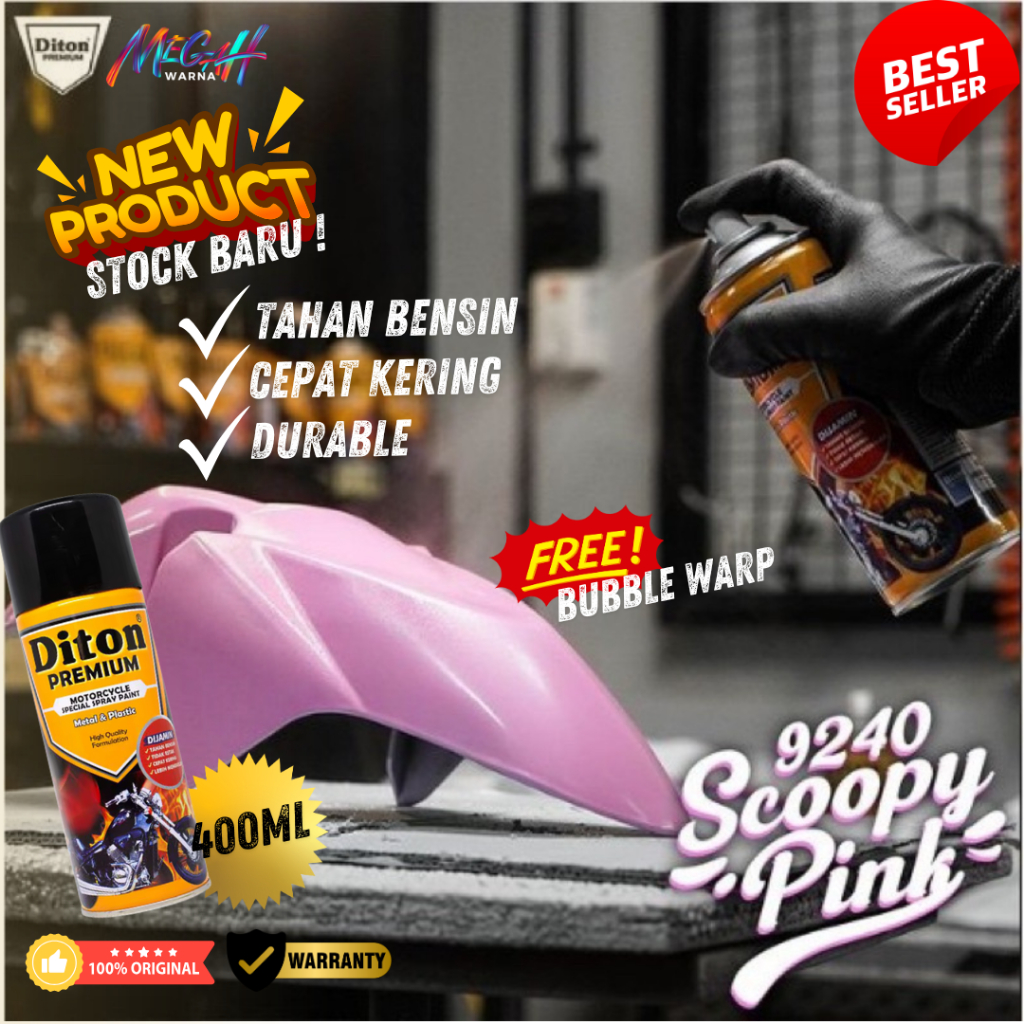 Pilok Pilox Cat Semprot Diton Premium 400cc Scoopy Pink Honda 9240 Klir Clear 9128 White Putih Gloss