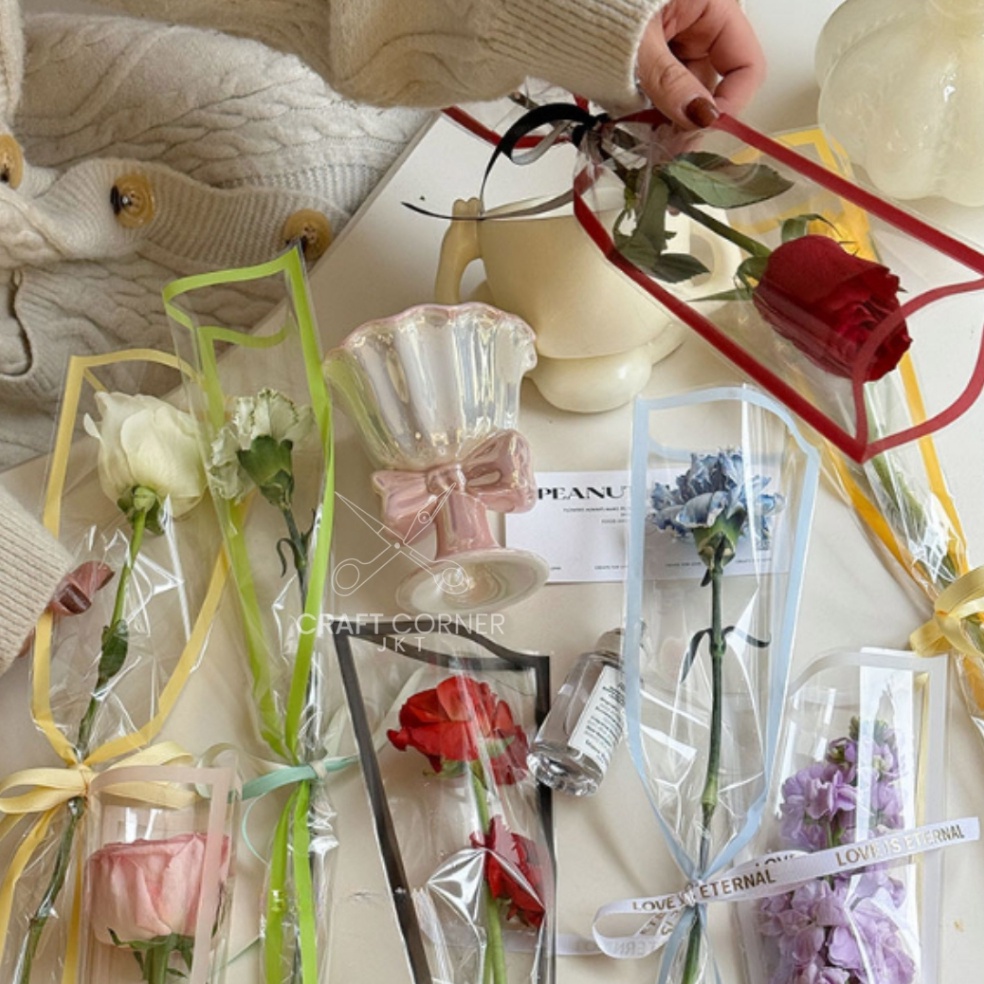 

Model Terbaru 5 LBR Flower Wrapping Single Plastic Bunga Buket Satuan List Pastel Pembungkus Bunga 1245cm