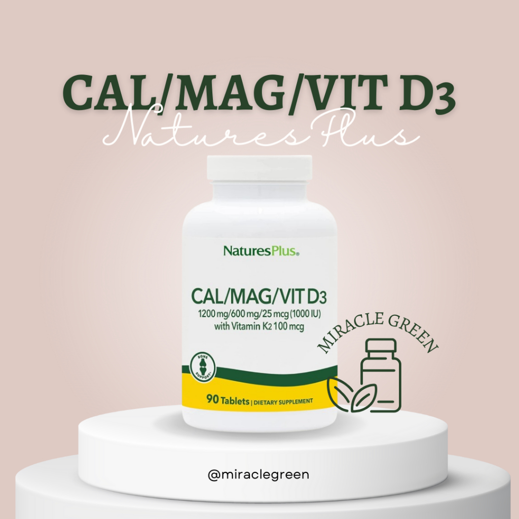 Natures Plus Cal/Mag/Vit D3 1200 mg/600 mg/1000 IU with Vitamin K2 90 tabs