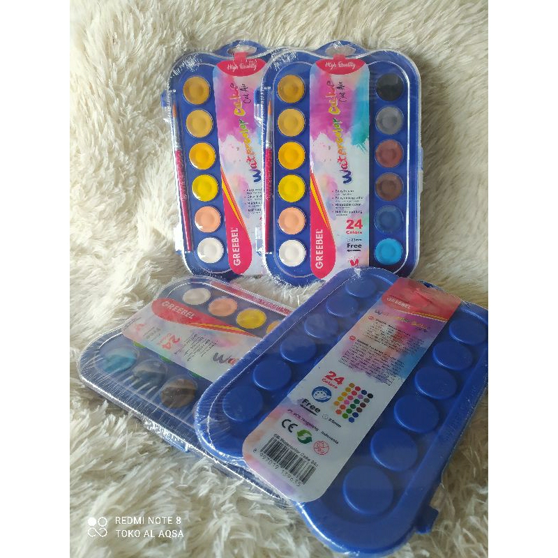 

Cat air Greebel isi 12warna dan 24warna