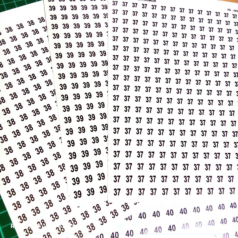 Stiker Ukuran Sepatu Sandal Stiker Size