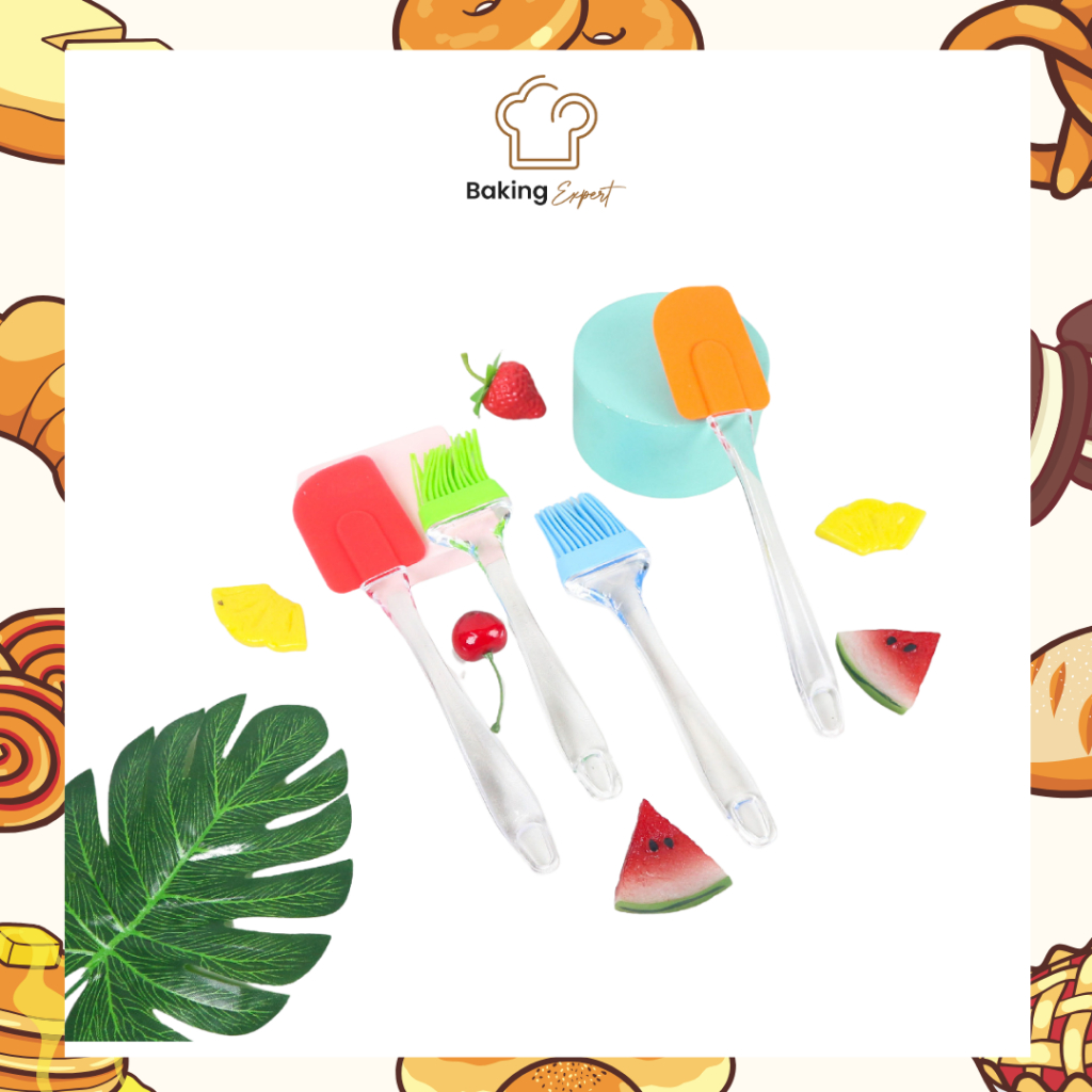 Kuas dan Spatula Silicon Jumbo | Kuas dan spatula silikon untuk kue anti leleh anti lengket - BES