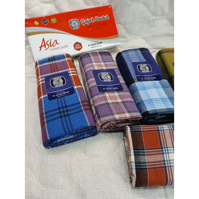 NEW Sarung Dewasa Gajah Duduk Asia Merah Putih Sarung murah motif kotak Kotak Dewasa