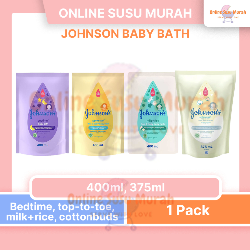 JOHNSON BABY BATH COTTON TOUCH / TOP TO TOE / MILK + RICE / BEDTIME 2IN1 REFILL PRLA