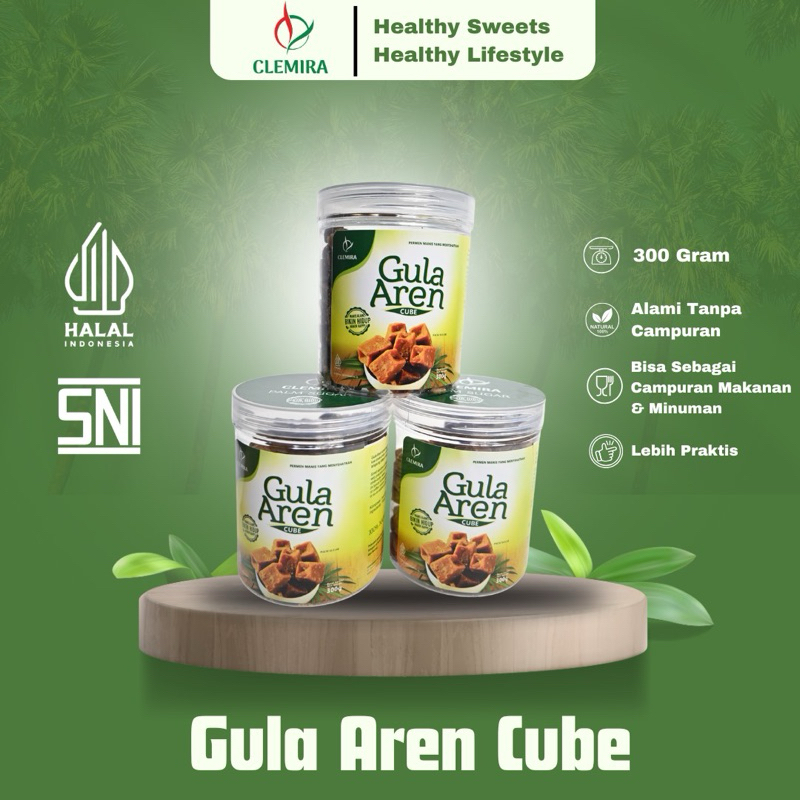 

Clemira Gula Aren Cube Kotak Kubus 300 Gram Gr (Palm Sugar Cube)| Kualitas Murni Asli Tanpa Campuran Halal SNI