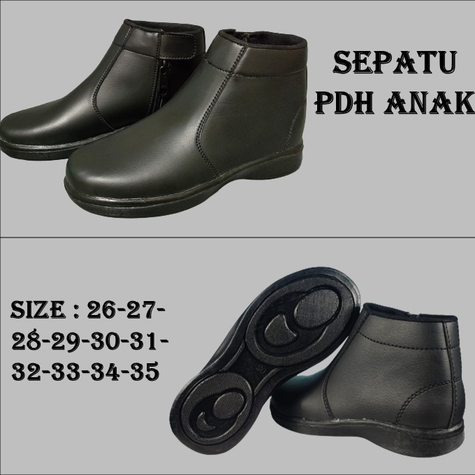 SEPATU PDL / PDH ANAK TERBARU RESLETING SEPATU PROFESI ANAK POLISI LORENG DAMKAR MURAH LAKI LAKI PER