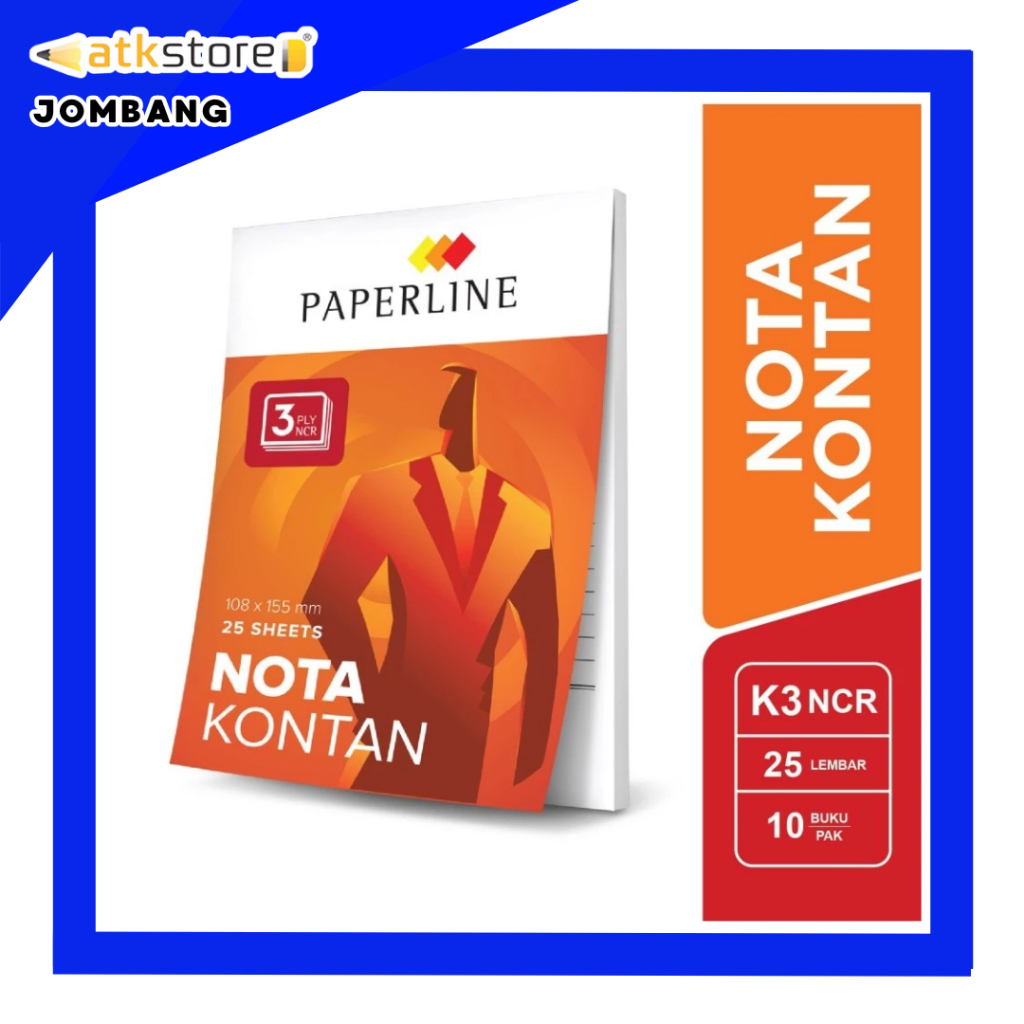 

PAPERLINE Nota Kontan NCR K3 108 x 155 mm 3 PLY 25 Lembar - Nota Pembayaran Nota Kecil Rangkap - ATJ