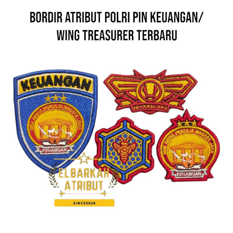 BORDIR TIMBUL ATRIBUT POLRI/POLISI KEUANGAN TERBARU