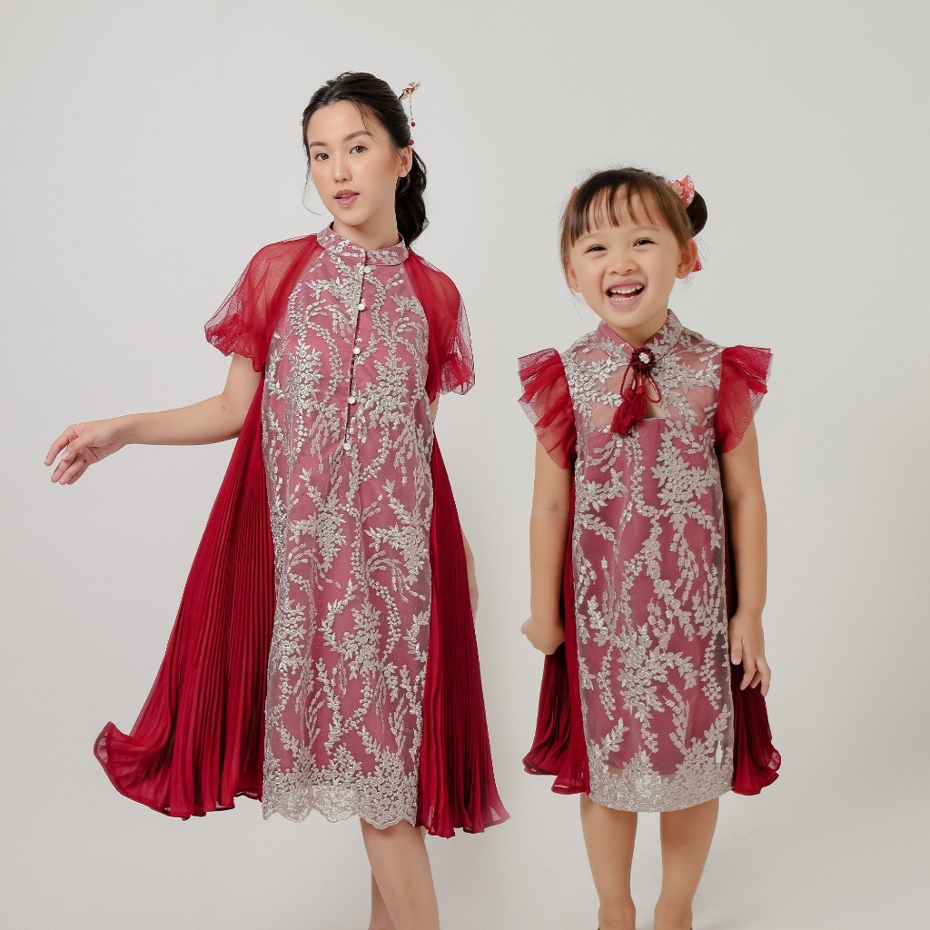 ZIEL KIDS - Shua Dress ( MOTIF B ) | CNY | Dress Premium | Couple Mom & Girl