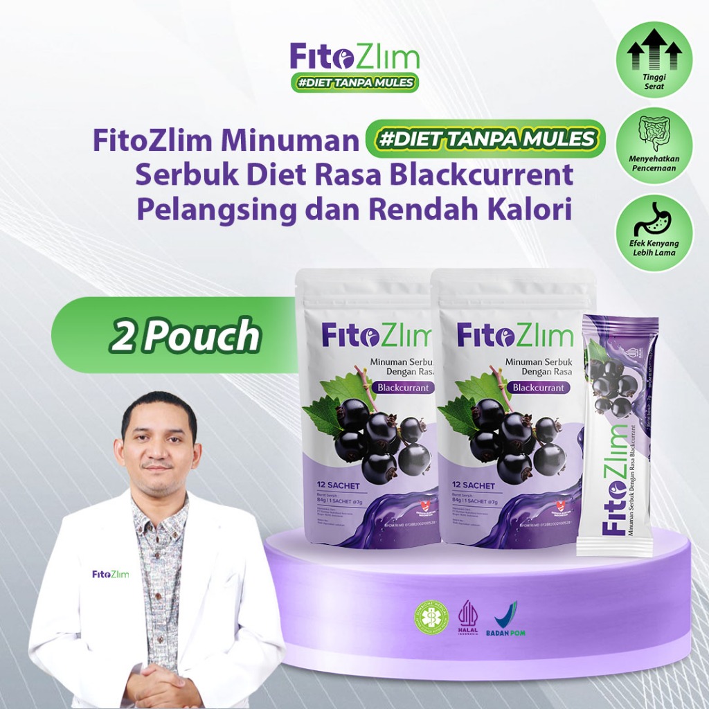 

FitoZlim Minuman Diet Tanpa Mules Serbuk Diet Rasa Blackcurrent Pelangsing dan Rendah Kalori