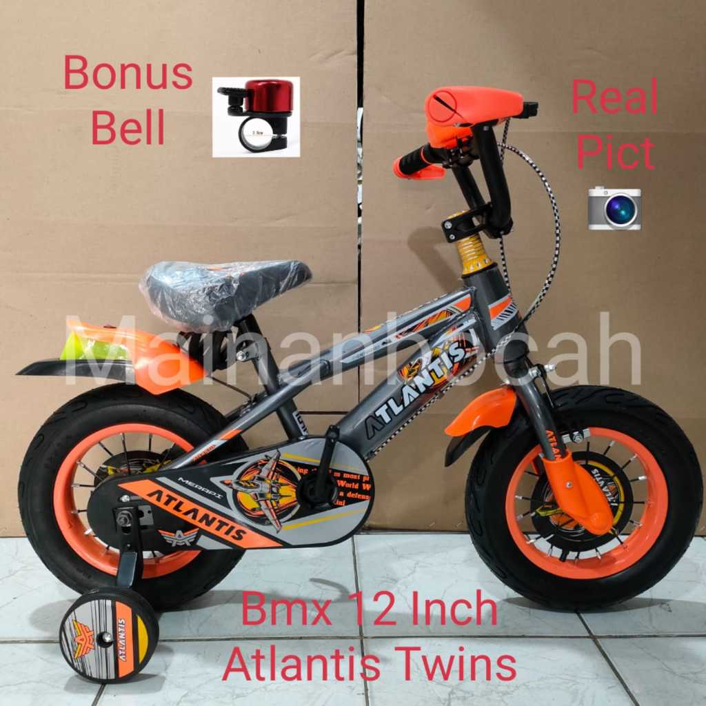 Terlaris Termurah Sepeda Anak Cowo Bmx 12 Inch Atlantis Twins Terbaru Sepeda Bmx Anak Atlantis 12