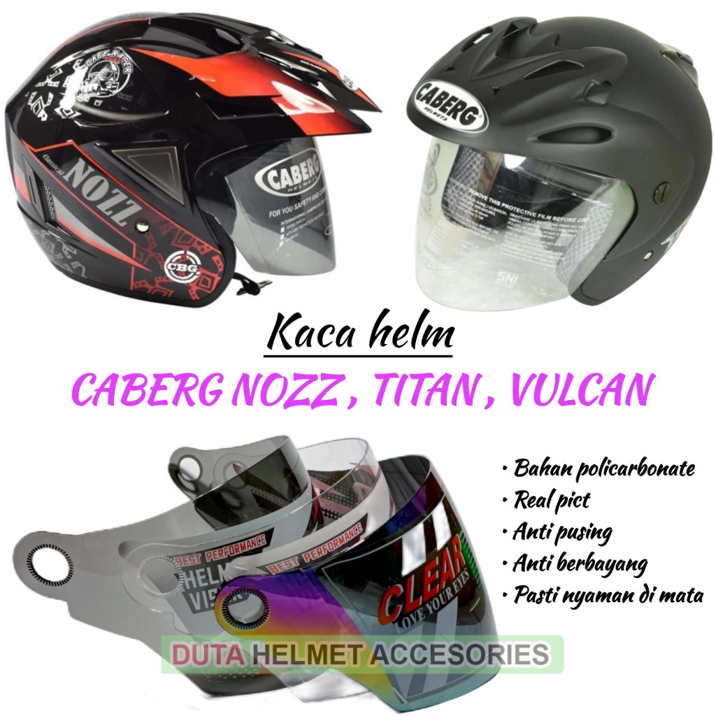 Kaca helm CABERG NOZZ TITAN visor helmet caberg VULCAN noss pelangi bening hitam