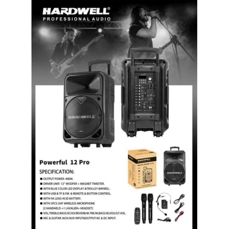 Speaker portabel hardwell Turbovoice 12 pro Original speaker 12 inch