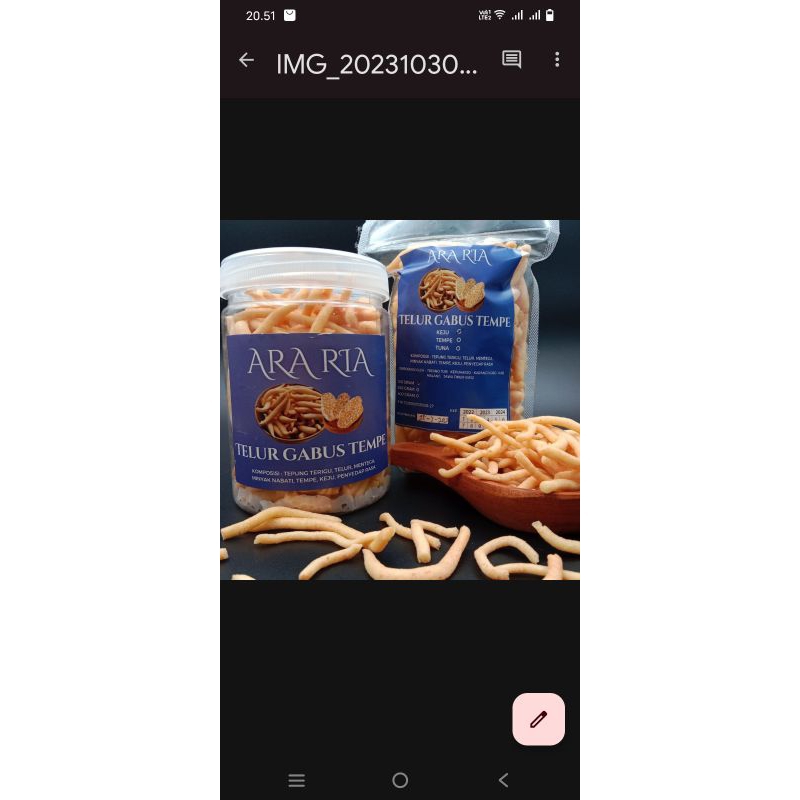 

cemilanArariaTelurGabuskeju150g