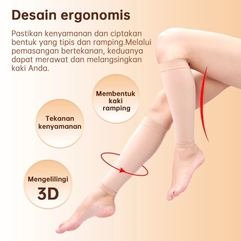 Herjunot Sport Kaos Kaki Kompresi Stoking Varises Pendek Pria Wanita / Medical Compression Stocking