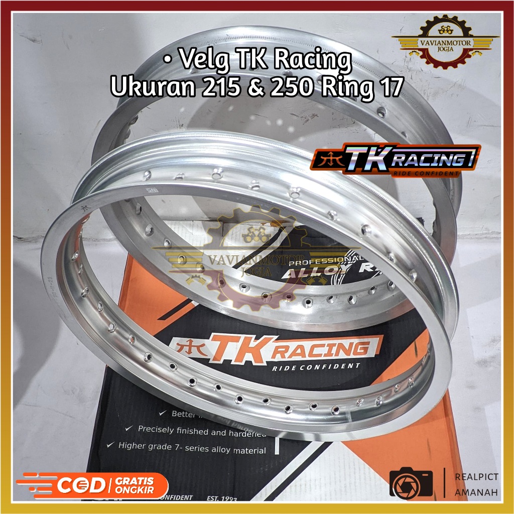Velg Velk TK Racing Ukuran 215 Silver Baru 250 Ring 17 bahan (belum dicat & tanpa tok) WM Original S