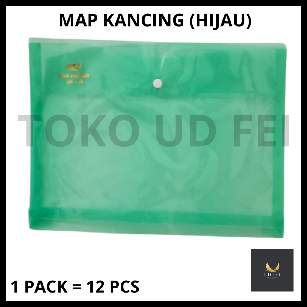 

(1 PACK=12 PCS) Map plastik kancing folio/f4 /map kancing/ Map Kancing Warna/