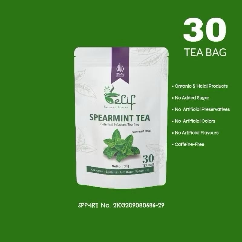 

￼SPEARMINT TEA | Spearmint Tea Untuk Jerawat Hormon PCOS Promil | Teh Spearmint | 30 Tea Bag | ELIF TEA AND TISANE