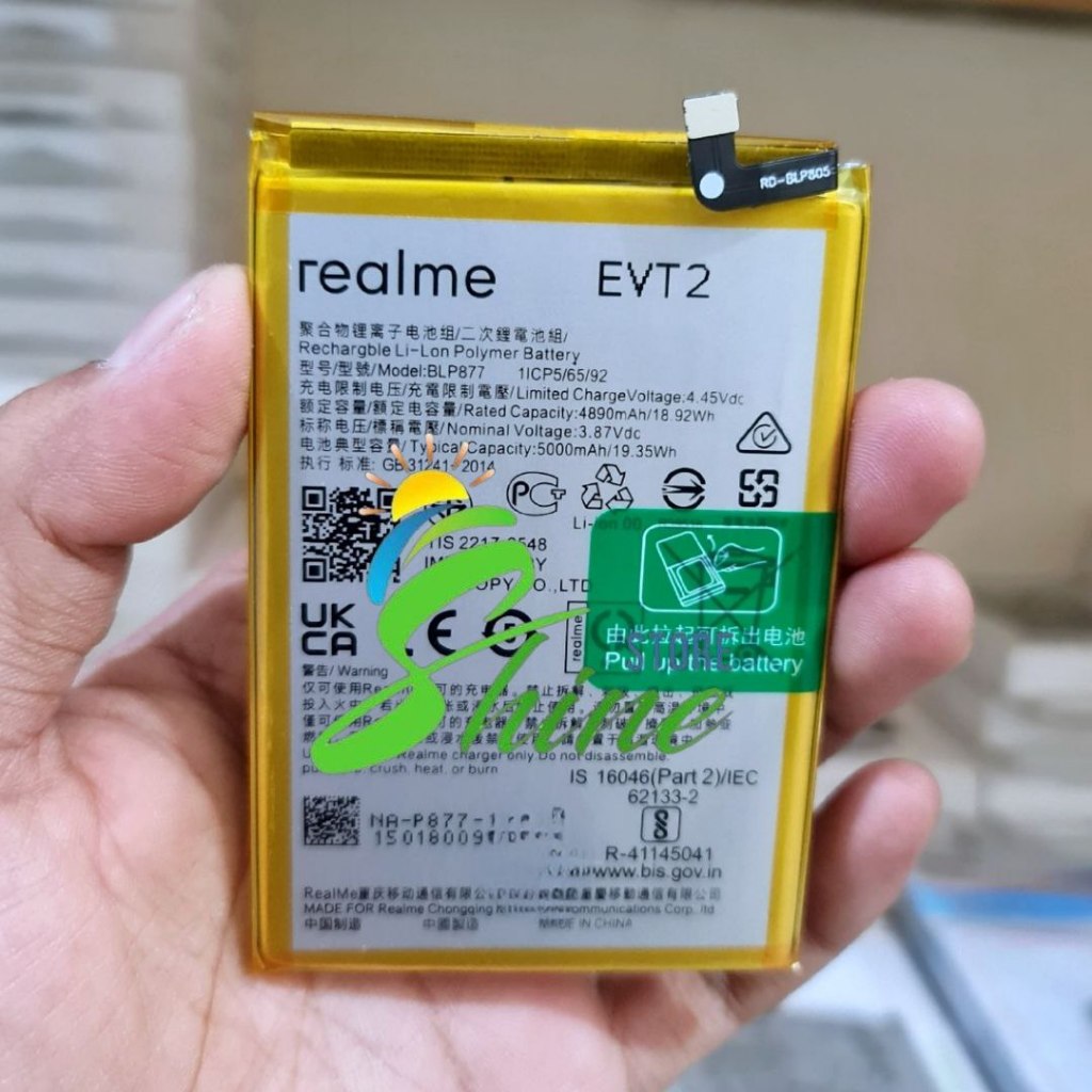 Baterai Batre Realme BLP877 Original HP Realme C33 RMX3624 Battery Batrei Tanam Rilmi