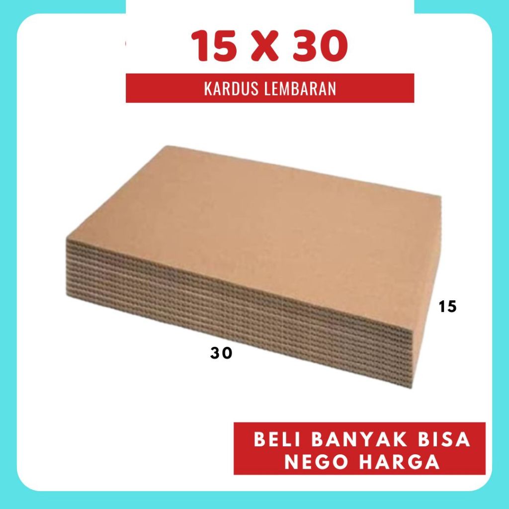 

Sheet Lembaran 15x30 / 15x20 Kardus Polos Single Wall Coklat Karton