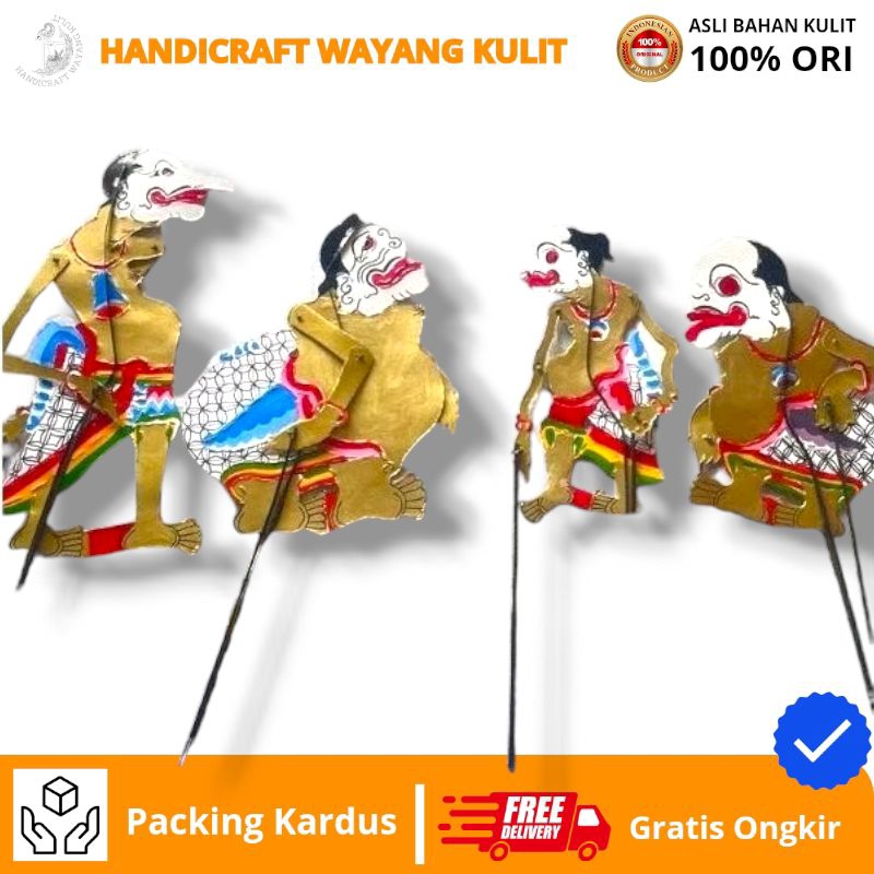 HANDICRAFT WAYANG KULIT | WAYANG KULIT PUNOKAWAN EMAS kulit sapi tebal