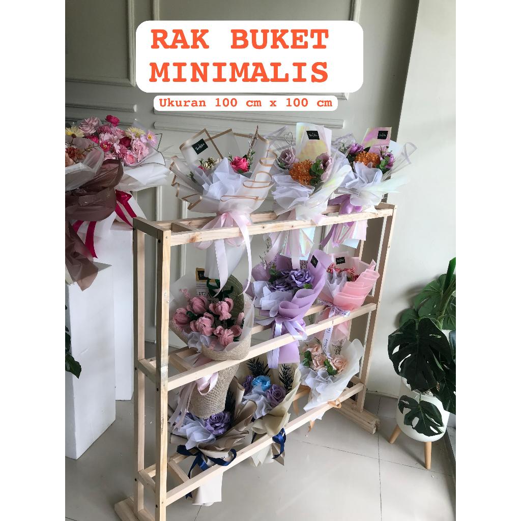 Rak buket 3 susun / Rak Buket minimalis / Rak buket simpel Aesthetic