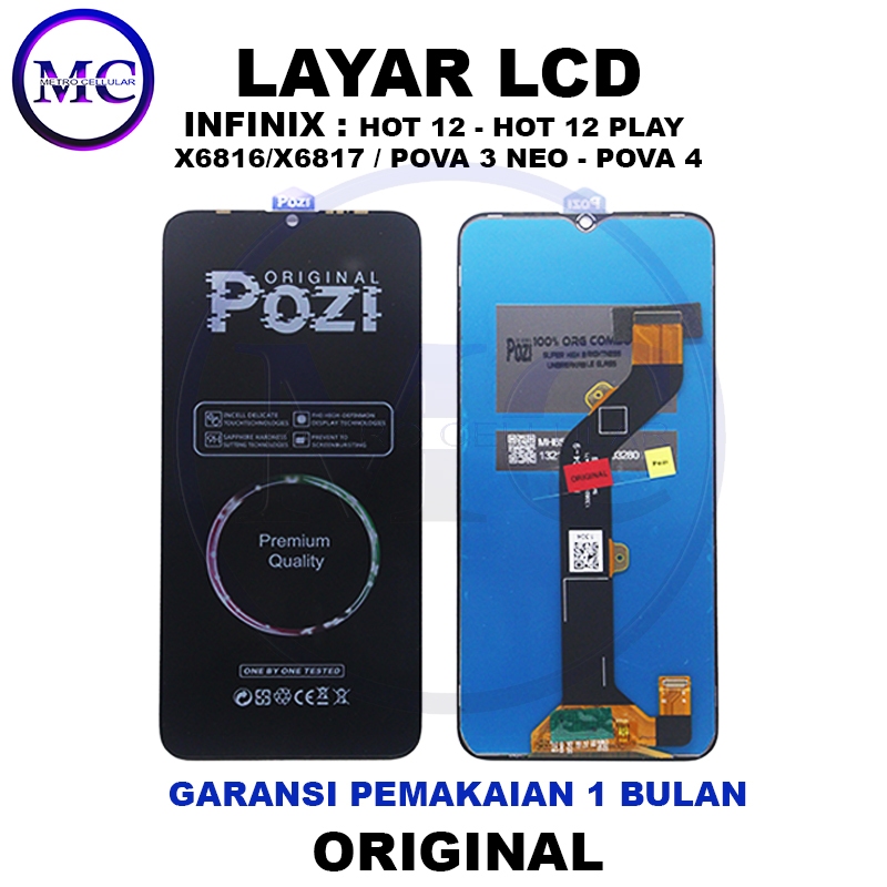 LCD INFINIX HOT 12 - HOT 12 PLAY X6816/X6817 / POVA 3 NEO - POVA 4 ORIGINAL
