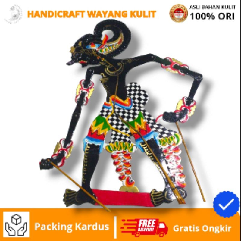 HANDICRAFT WAYANG KULIT | wayang kulit sapi asli Bima/Werkudara,-+45cm