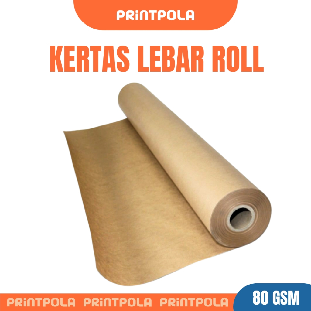 

PRINTPOLA.COM Kertas Kraft Roll 22kg Alas Gelar Kain Untuk Garmen dan Konveksi Marker Paper Craft