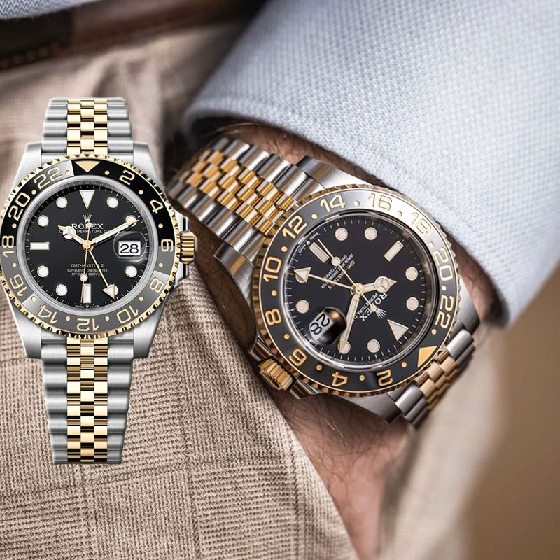 【100% ASLI】Original Jam Tangan Rolex GMT-Master II Seri M126713grnr-0001 Jam Tangan Pria dan Wanita 