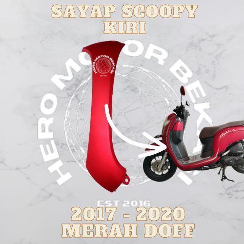 cod - cover sayap samping kiri L scoopy esp  k93 2018 2019 2020 warna merah doff merk non ori