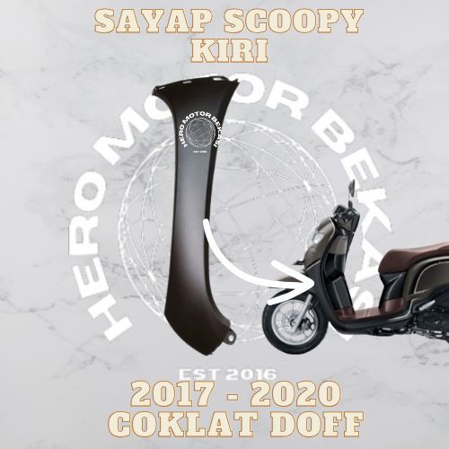 cod - cover sayap samping kiri L scoopy 2017 2018 2019 k93 coklat doff grey doff non ori