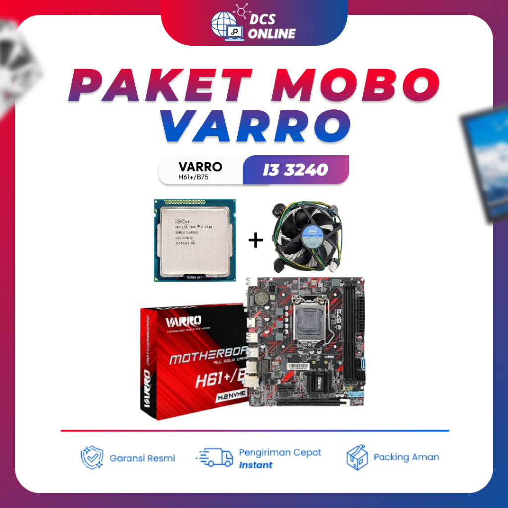 PAKET PROCESSOR INTEL CORE I7 + MOTHERBOARD VARRO H310 + COOLING FAN